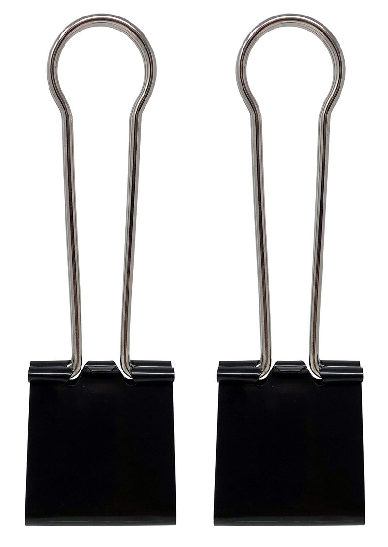 Clipco Binder Clips Super Extra Large 2-1/3in Black (2-Pack) - Image 1